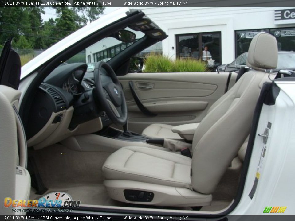 2011 BMW 1 Series 128i Convertible Alpine White / Taupe Photo #8