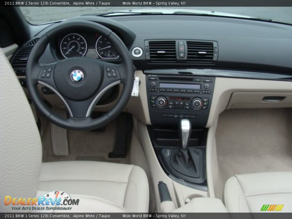 2011 BMW 1 Series 128i Convertible Alpine White / Taupe Photo #10
