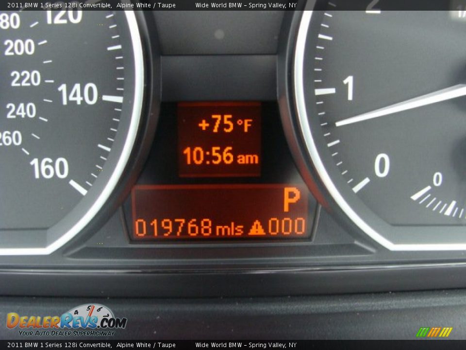 2011 BMW 1 Series 128i Convertible Alpine White / Taupe Photo #11