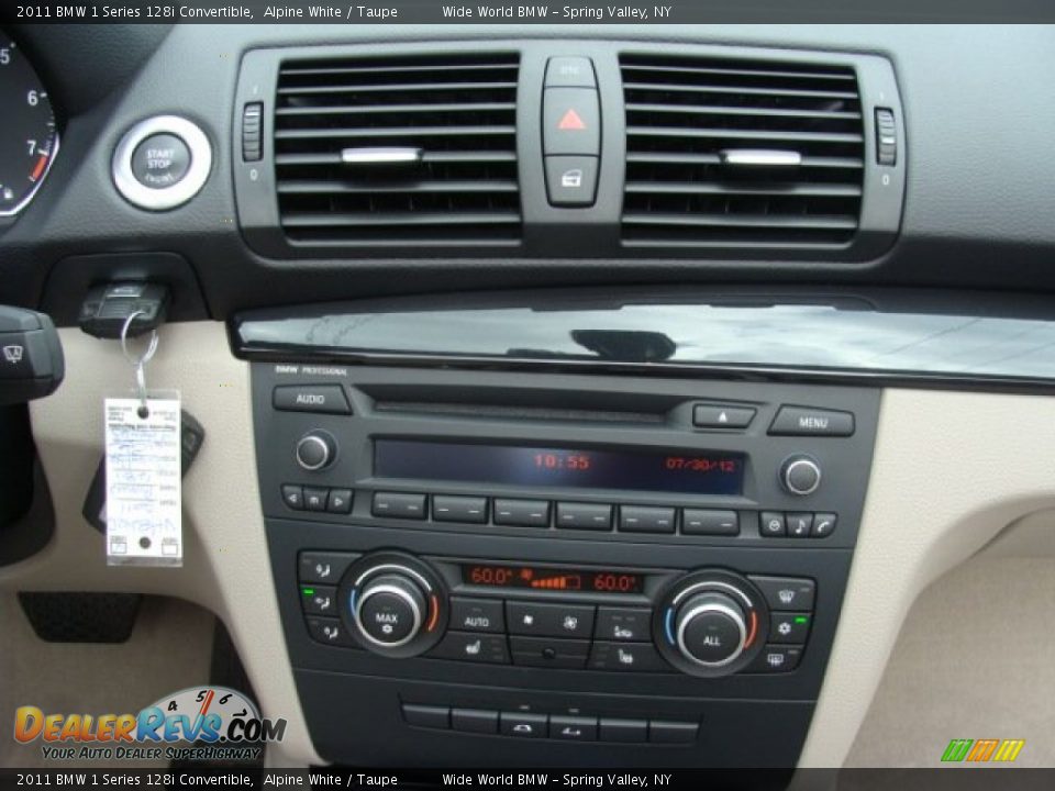 2011 BMW 1 Series 128i Convertible Alpine White / Taupe Photo #12