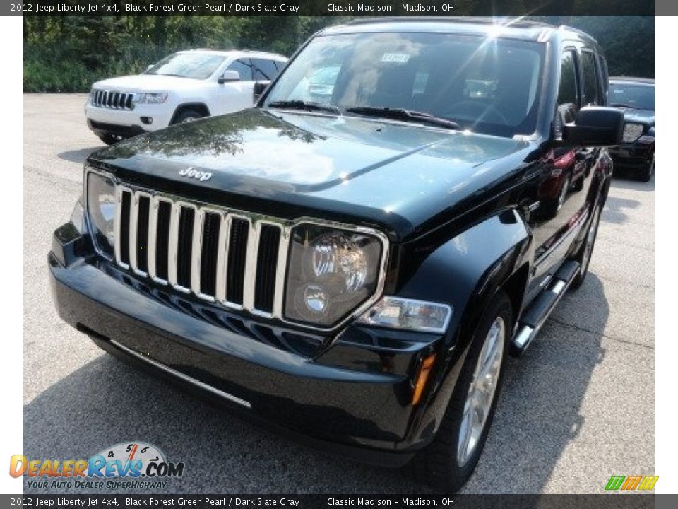 2012 Jeep Liberty Jet 4x4 Black Forest Green Pearl / Dark Slate Gray Photo #1