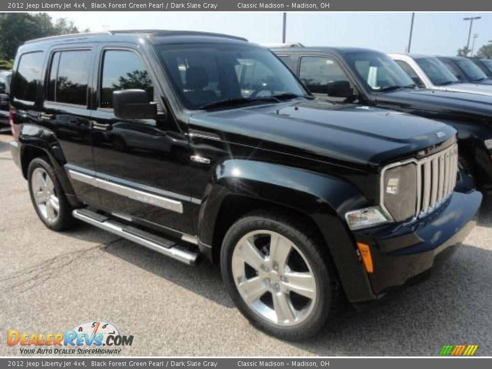 2012 Jeep Liberty Jet 4x4 Black Forest Green Pearl / Dark Slate Gray Photo #2
