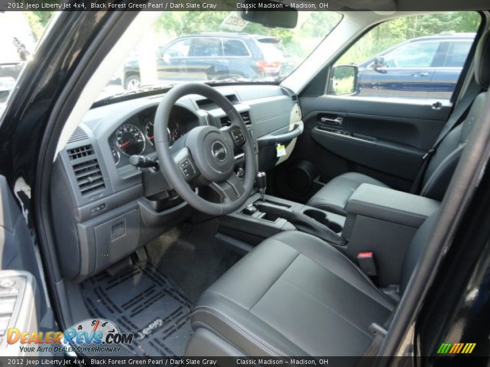 2012 Jeep Liberty Jet 4x4 Black Forest Green Pearl / Dark Slate Gray Photo #3