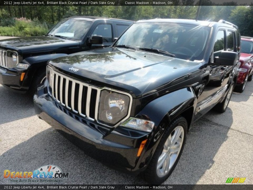 2012 Jeep Liberty Jet 4x4 Brilliant Black Crystal Pearl / Dark Slate Gray Photo #1