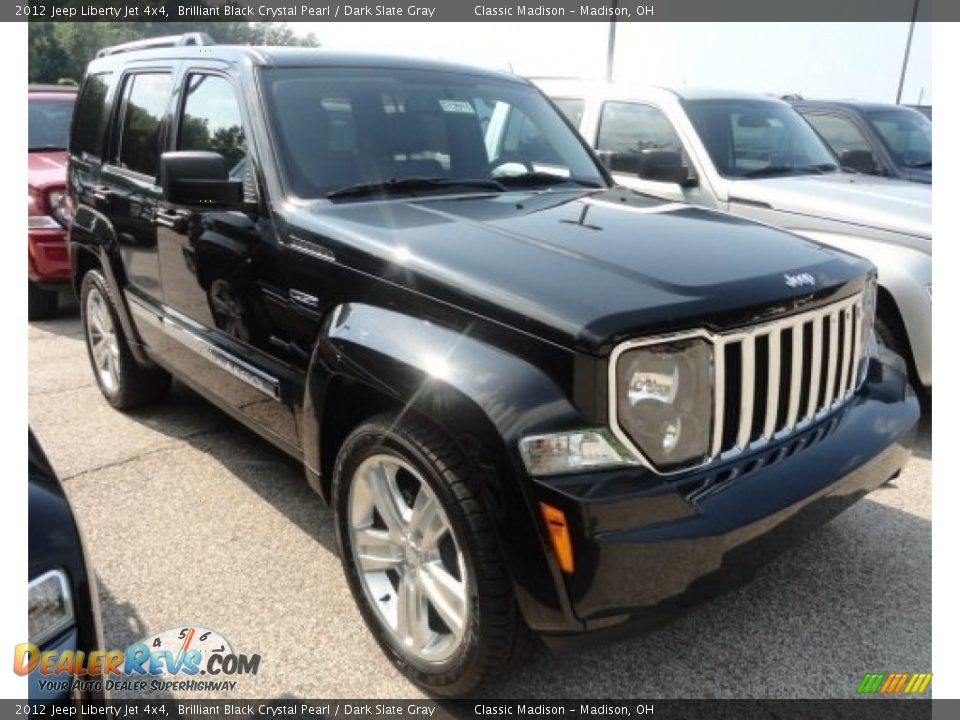 2012 Jeep Liberty Jet 4x4 Brilliant Black Crystal Pearl / Dark Slate Gray Photo #2