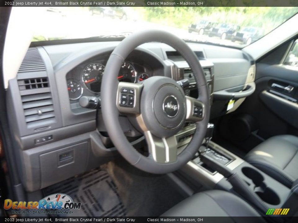 2012 Jeep Liberty Jet 4x4 Brilliant Black Crystal Pearl / Dark Slate Gray Photo #9