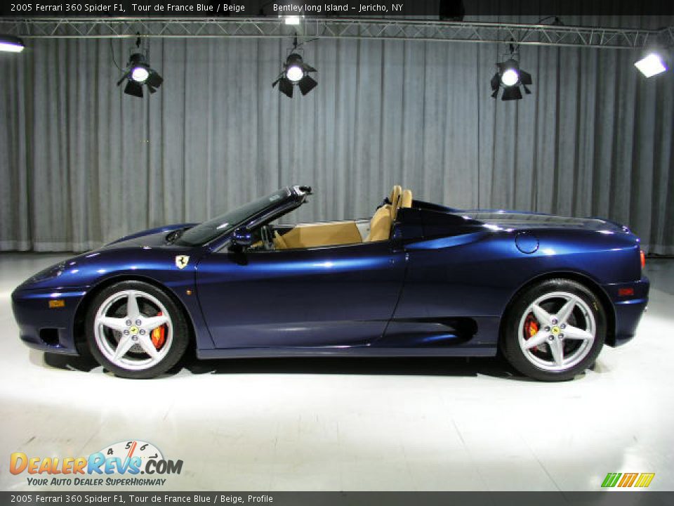 2005 Ferrari 360 Spider F1, Tour de France Blue / Beige, Profile - 2005 Ferrari 360