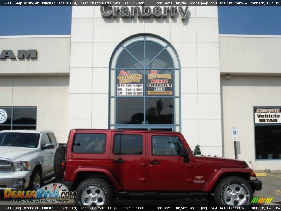 2013 Jeep Wrangler Unlimited Sahara 4x4 Deep Cherry Red Crystal Pearl / Black Photo #1