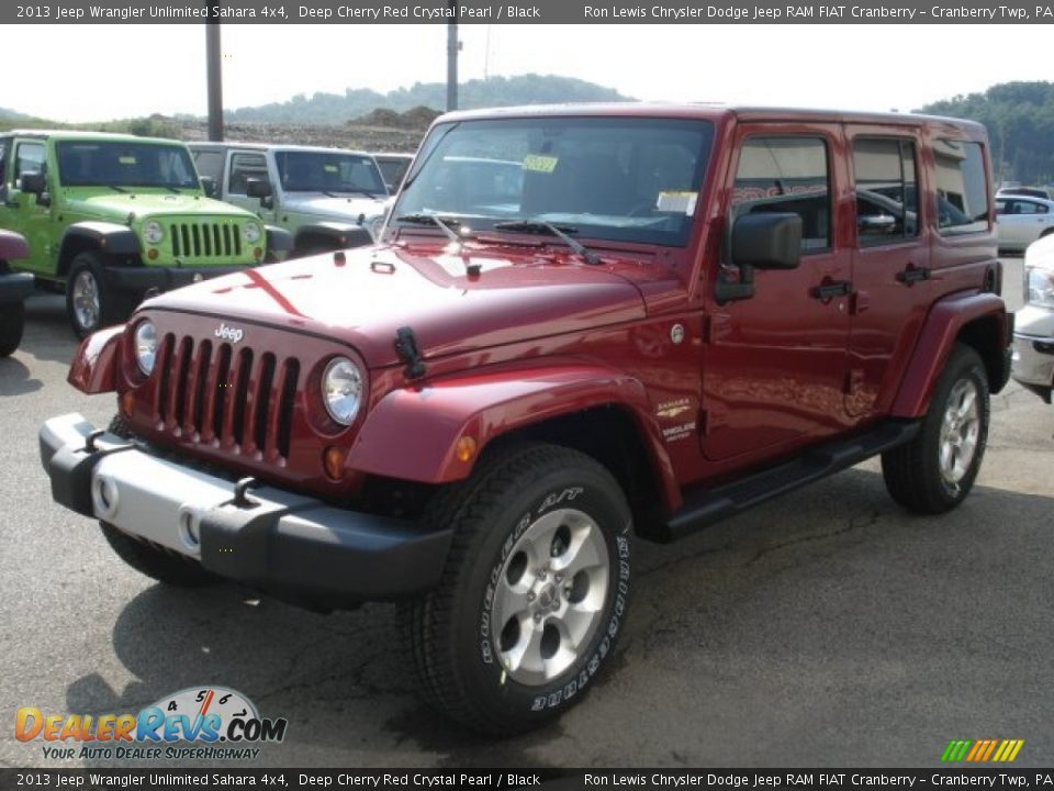 2013 Jeep Wrangler Unlimited Sahara 4x4 Deep Cherry Red Crystal Pearl / Black Photo #4