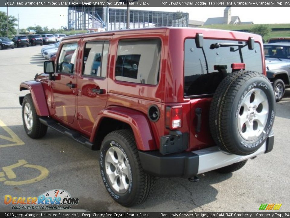 2013 Jeep Wrangler Unlimited Sahara 4x4 Deep Cherry Red Crystal Pearl / Black Photo #6