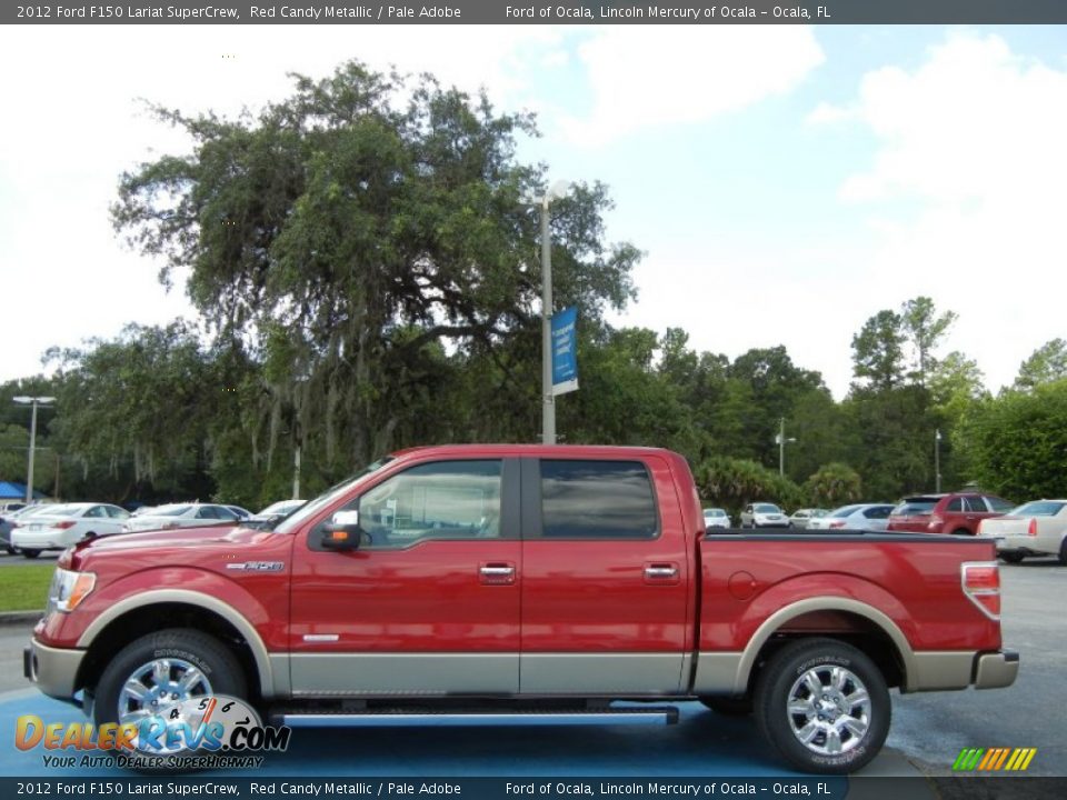 2012 Ford F150 Lariat SuperCrew Red Candy Metallic / Pale Adobe Photo #2