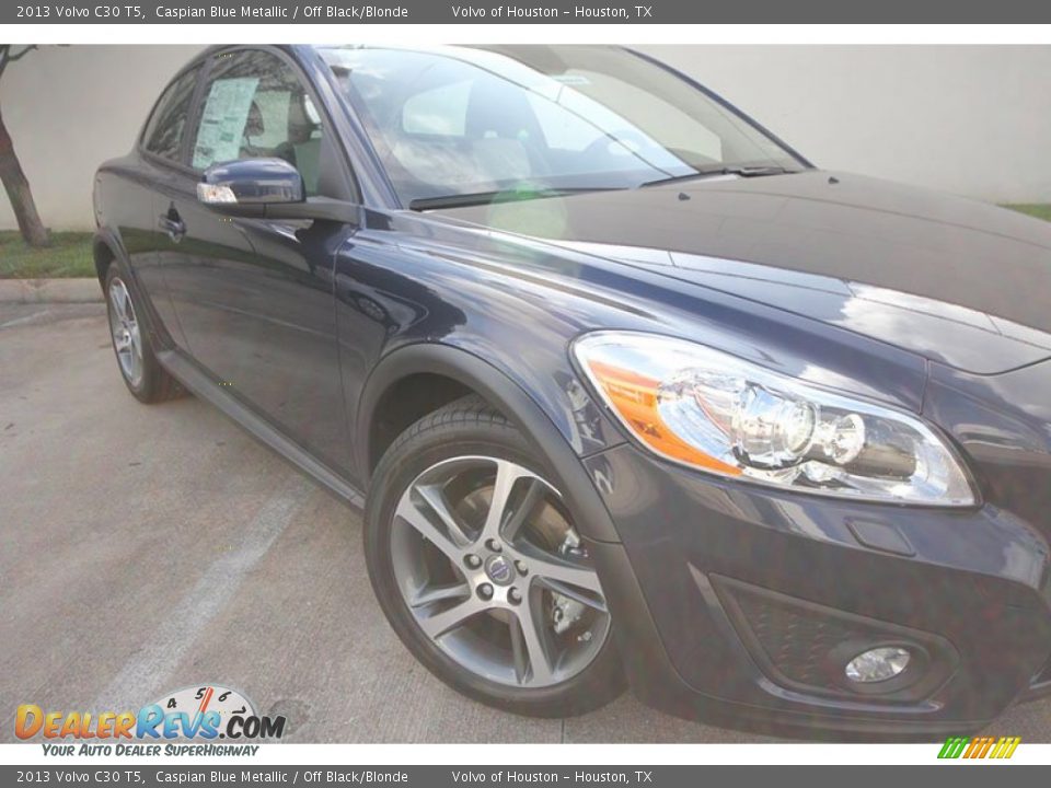 2013 Volvo C30 T5 Caspian Blue Metallic / Off Black/Blonde Photo #18