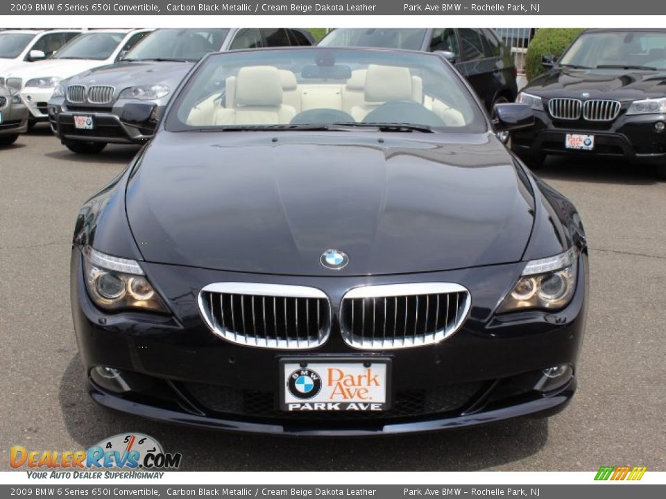 2009 BMW 6 Series 650i Convertible Carbon Black Metallic / Cream Beige Dakota Leather Photo #2
