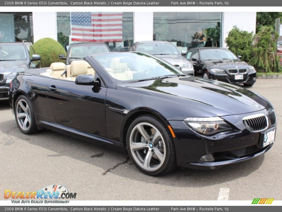 2009 BMW 6 Series 650i Convertible Carbon Black Metallic / Cream Beige Dakota Leather Photo #3