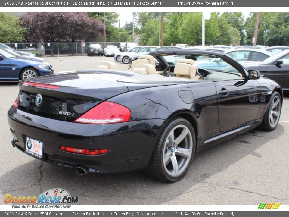 2009 BMW 6 Series 650i Convertible Carbon Black Metallic / Cream Beige Dakota Leather Photo #5
