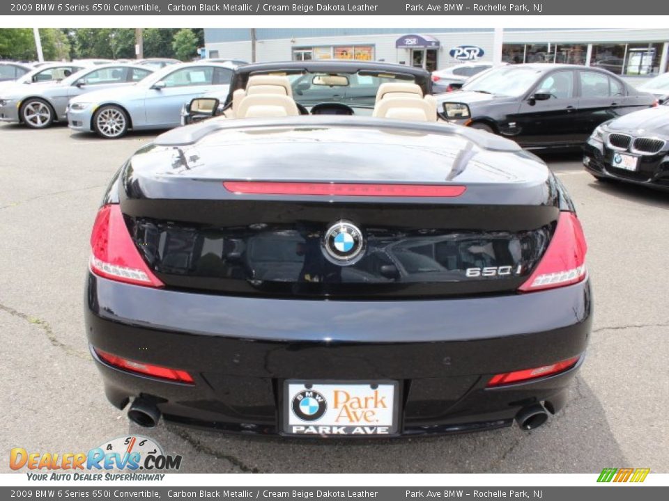 2009 BMW 6 Series 650i Convertible Carbon Black Metallic / Cream Beige Dakota Leather Photo #6