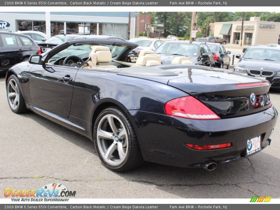 2009 BMW 6 Series 650i Convertible Carbon Black Metallic / Cream Beige Dakota Leather Photo #7