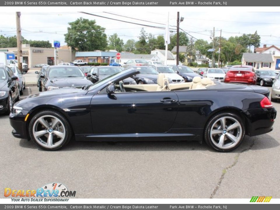 2009 BMW 6 Series 650i Convertible Carbon Black Metallic / Cream Beige Dakota Leather Photo #8