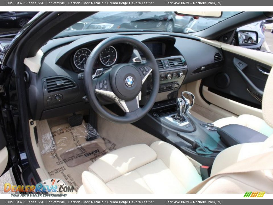 Cream Beige Dakota Leather Interior - 2009 BMW 6 Series 650i Convertible Photo #10