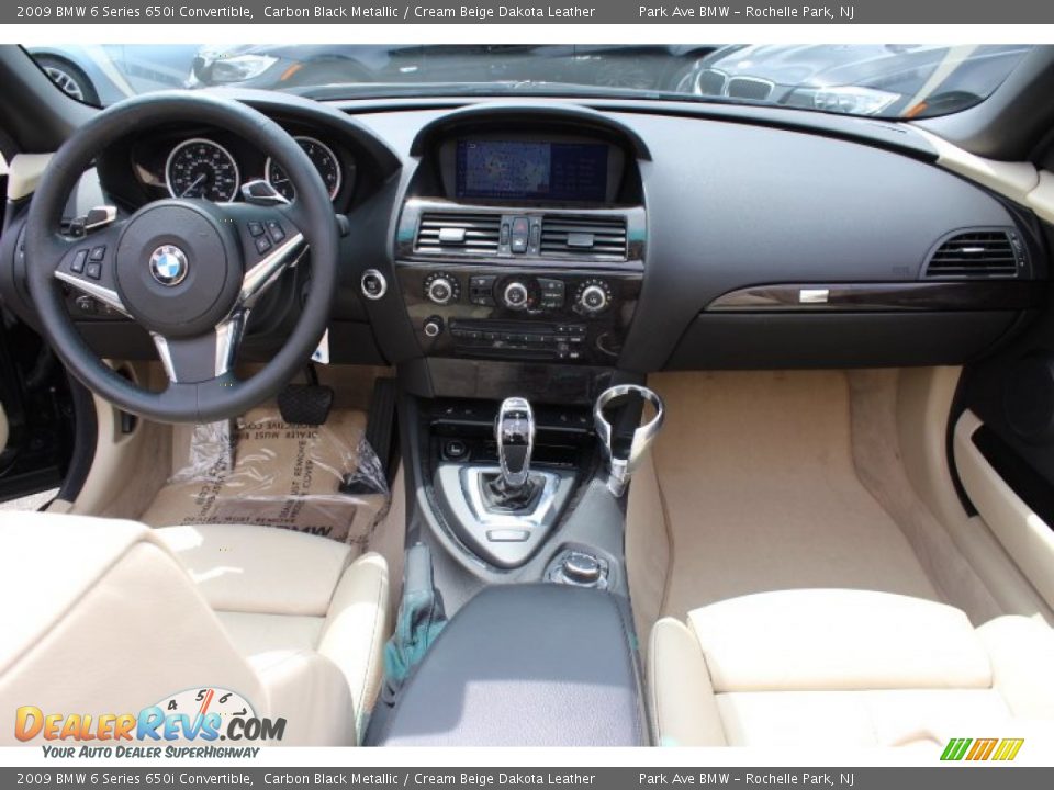 2009 BMW 6 Series 650i Convertible Carbon Black Metallic / Cream Beige Dakota Leather Photo #13