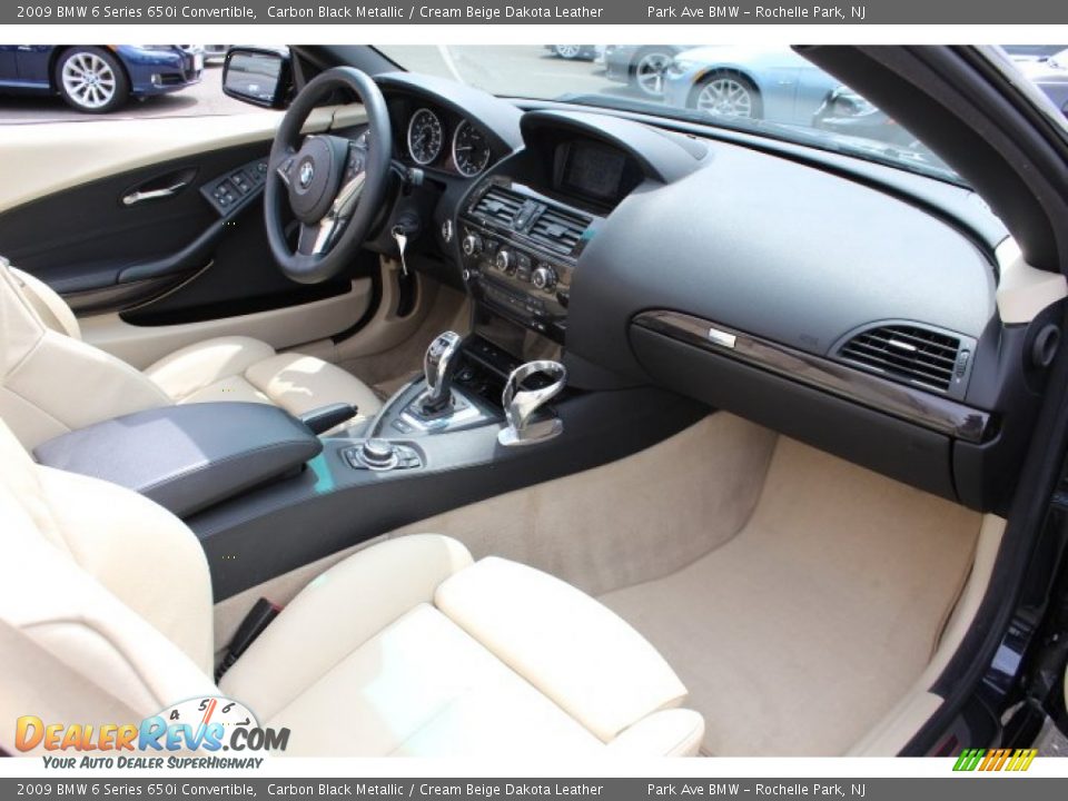 2009 BMW 6 Series 650i Convertible Carbon Black Metallic / Cream Beige Dakota Leather Photo #23