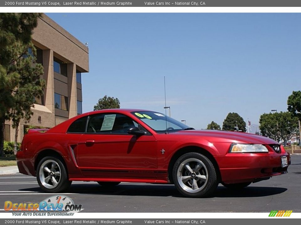 Laser Red Metallic 2000 Ford Mustang V6 Coupe Photo #4