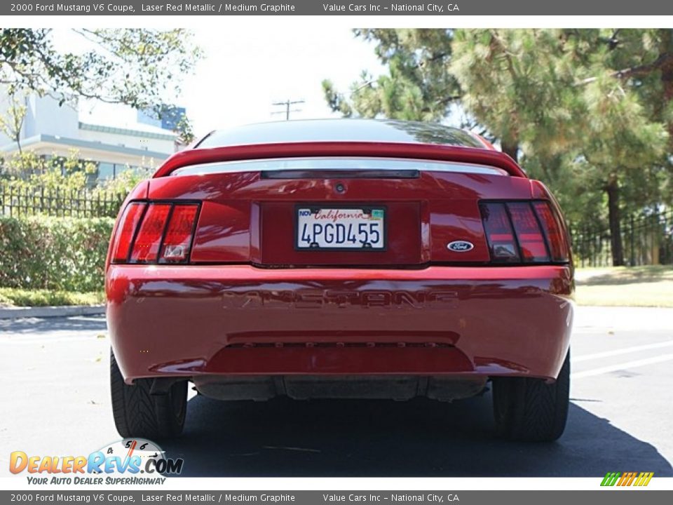 2000 Ford Mustang V6 Coupe Laser Red Metallic / Medium Graphite Photo #6