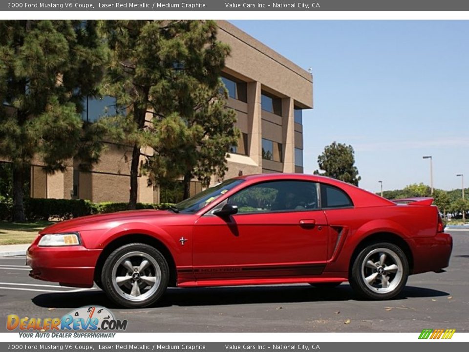 Laser Red Metallic 2000 Ford Mustang V6 Coupe Photo #8