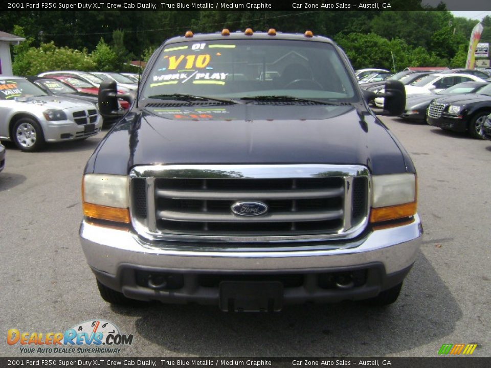 2001 Ford F350 Super Duty XLT Crew Cab Dually True Blue Metallic / Medium Graphite Photo #2