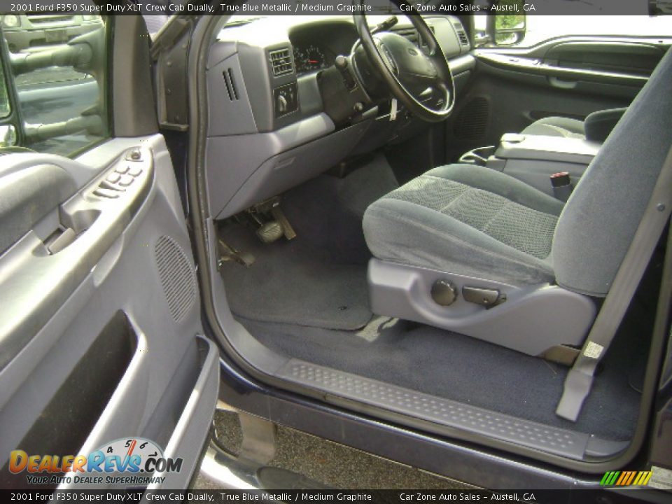 2001 Ford F350 Super Duty XLT Crew Cab Dually True Blue Metallic / Medium Graphite Photo #3