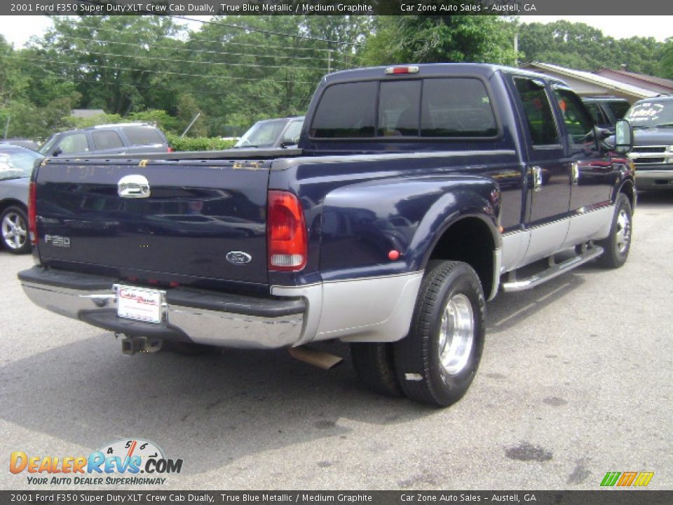 2001 Ford F350 Super Duty XLT Crew Cab Dually True Blue Metallic / Medium Graphite Photo #6