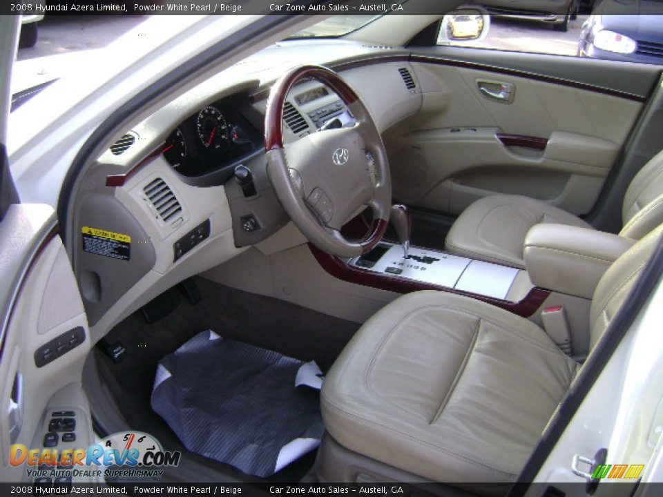 2008 Hyundai Azera Limited Powder White Pearl / Beige Photo #4