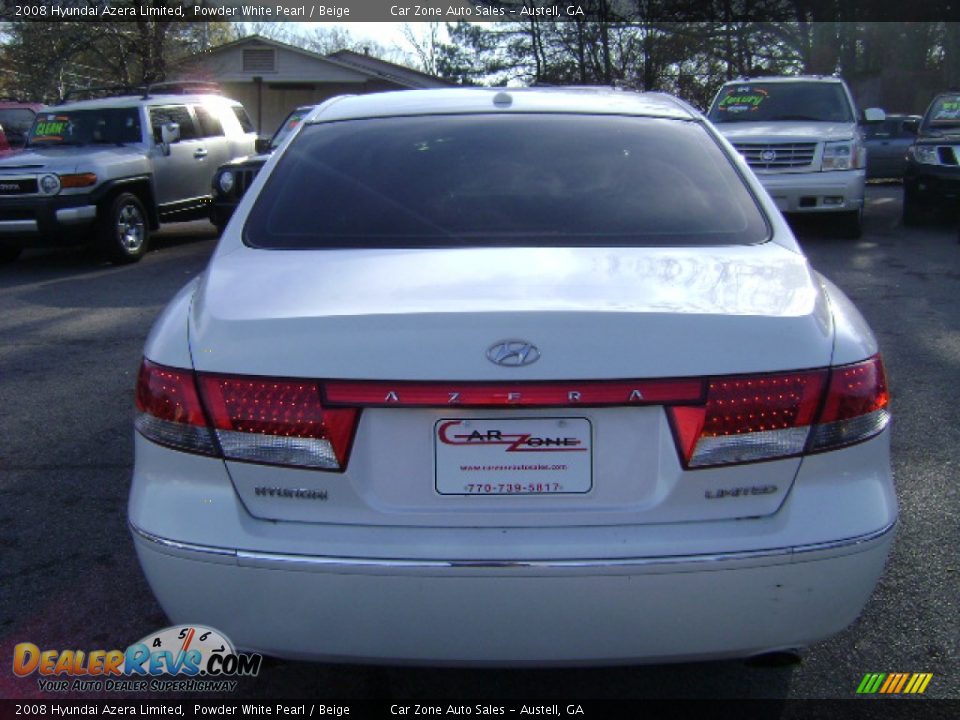 2008 Hyundai Azera Limited Powder White Pearl / Beige Photo #7