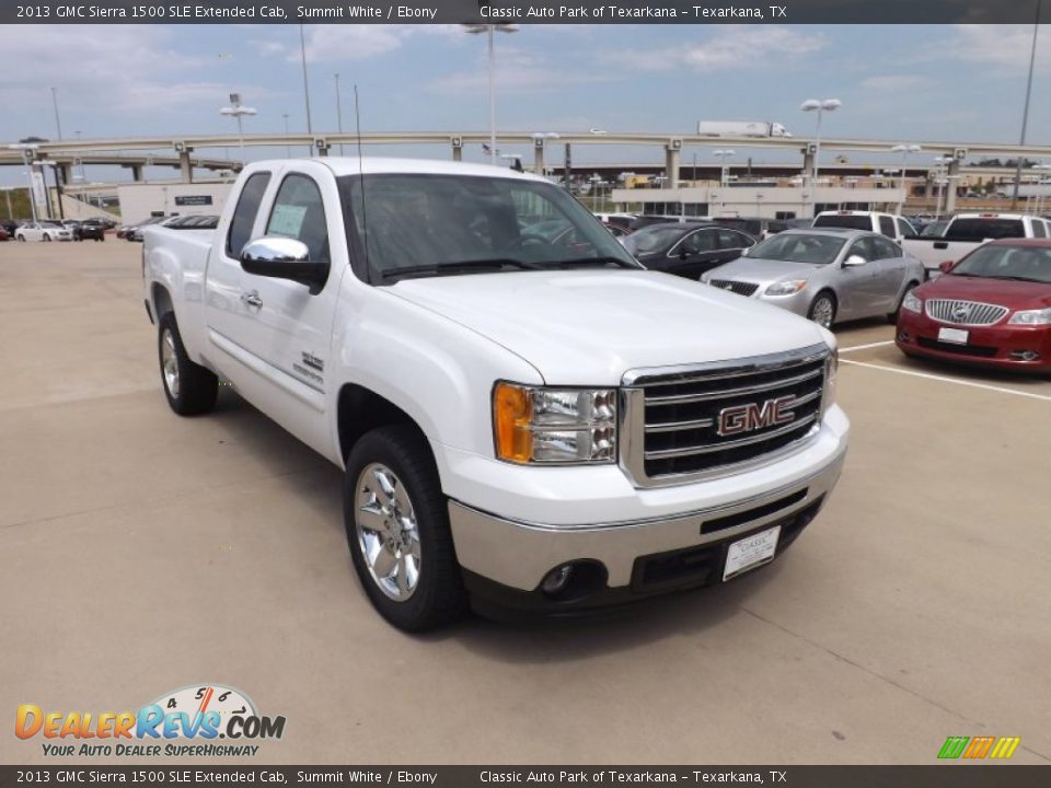 2013 GMC Sierra 1500 SLE Extended Cab Summit White / Ebony Photo #7