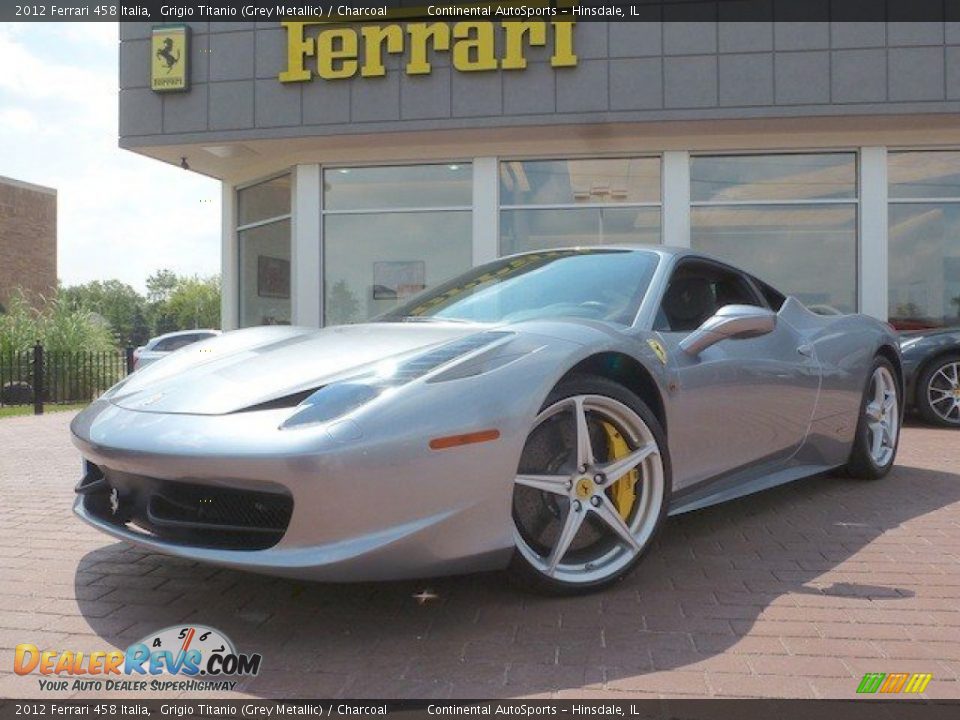 2012 Ferrari 458 Italia Grigio Titanio (Grey Metallic) / Charcoal Photo #1