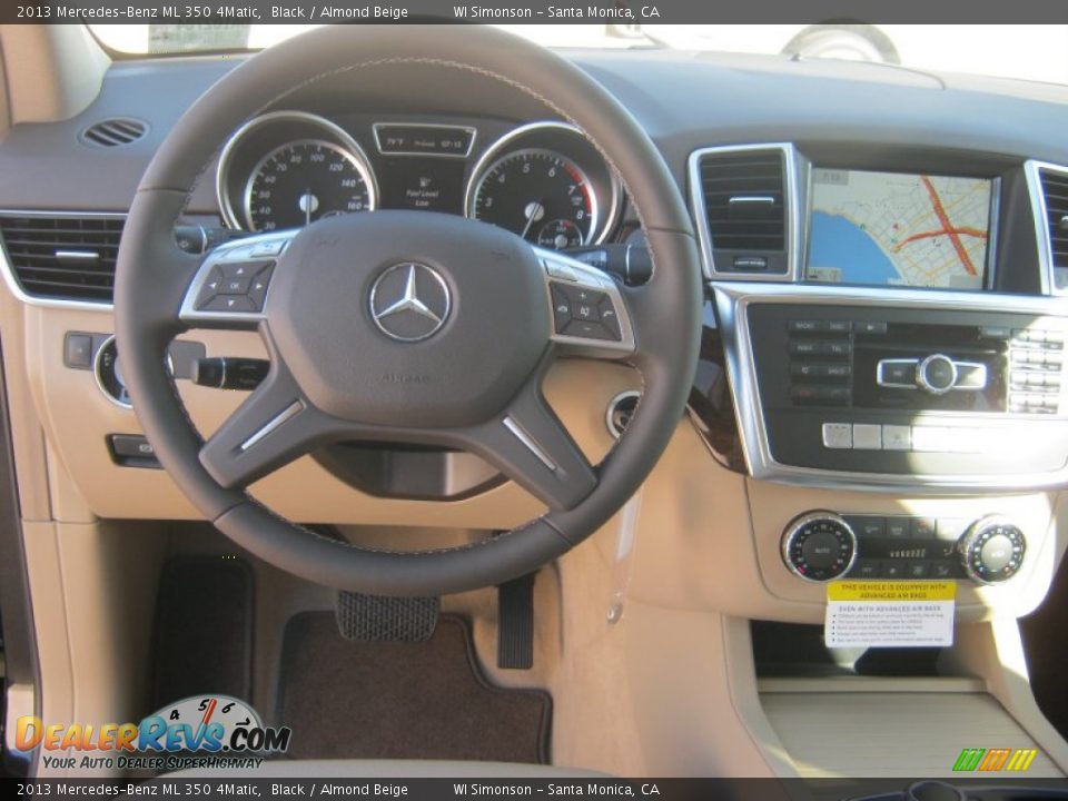 2013 Mercedes-Benz ML 350 4Matic Black / Almond Beige Photo #9