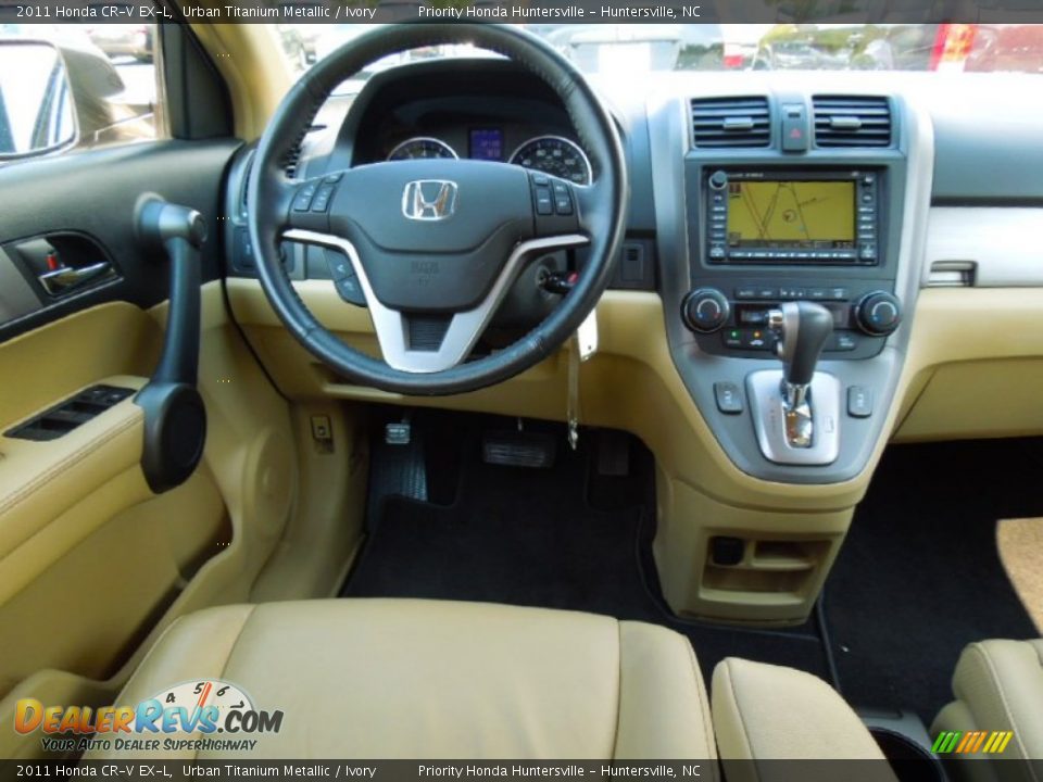 2011 Honda CR-V EX-L Urban Titanium Metallic / Ivory Photo #17