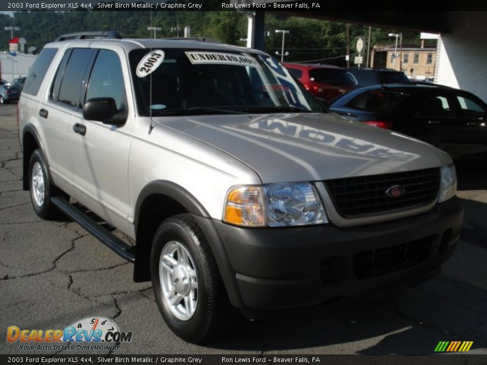 2003 Ford Explorer XLS 4x4 Silver Birch Metallic / Graphite Grey Photo #2
