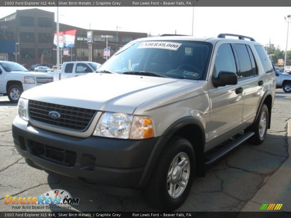 2003 Ford Explorer XLS 4x4 Silver Birch Metallic / Graphite Grey Photo #3