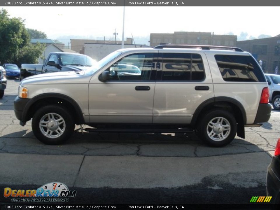 2003 Ford Explorer XLS 4x4 Silver Birch Metallic / Graphite Grey Photo #4