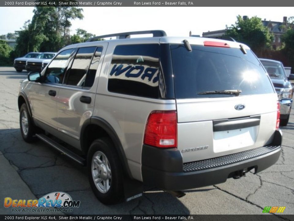 2003 Ford Explorer XLS 4x4 Silver Birch Metallic / Graphite Grey Photo #5