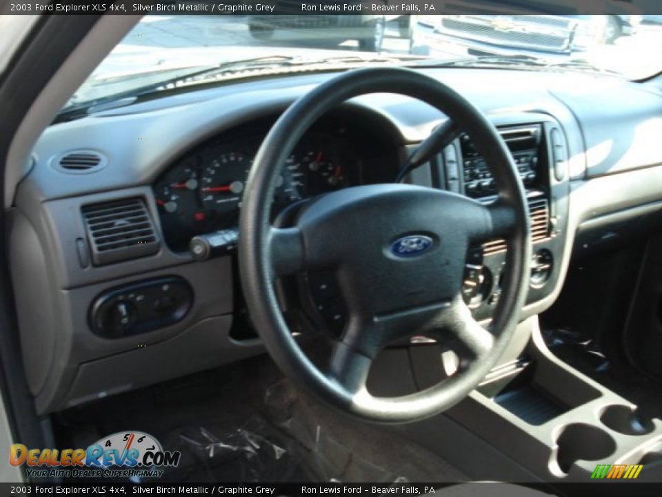 2003 Ford Explorer XLS 4x4 Silver Birch Metallic / Graphite Grey Photo #7