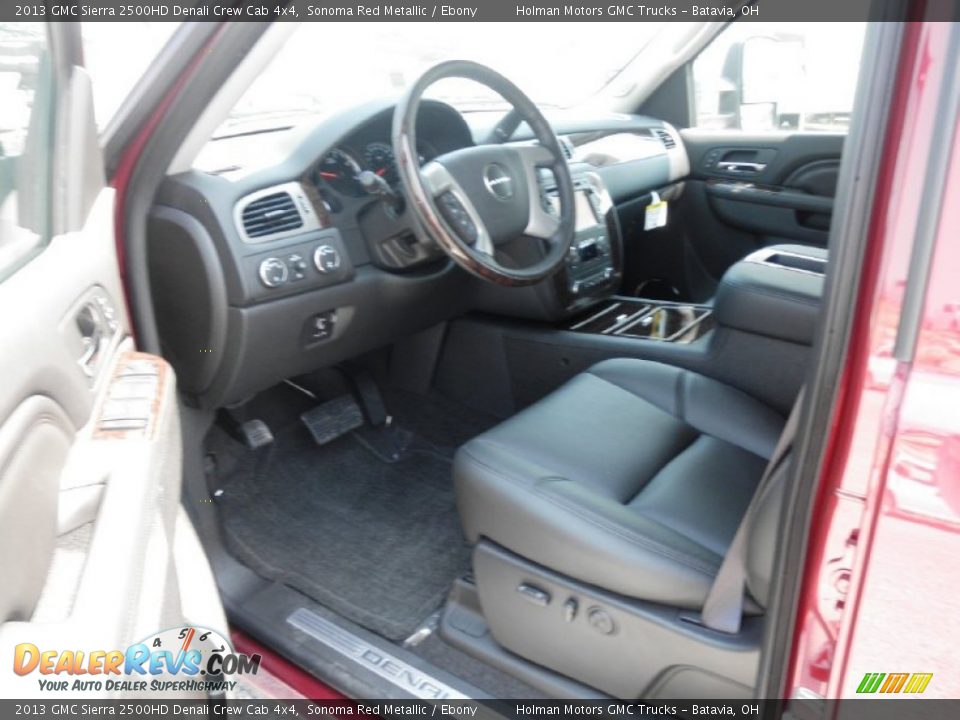 Ebony Interior - 2013 GMC Sierra 2500HD Denali Crew Cab 4x4 Photo #7
