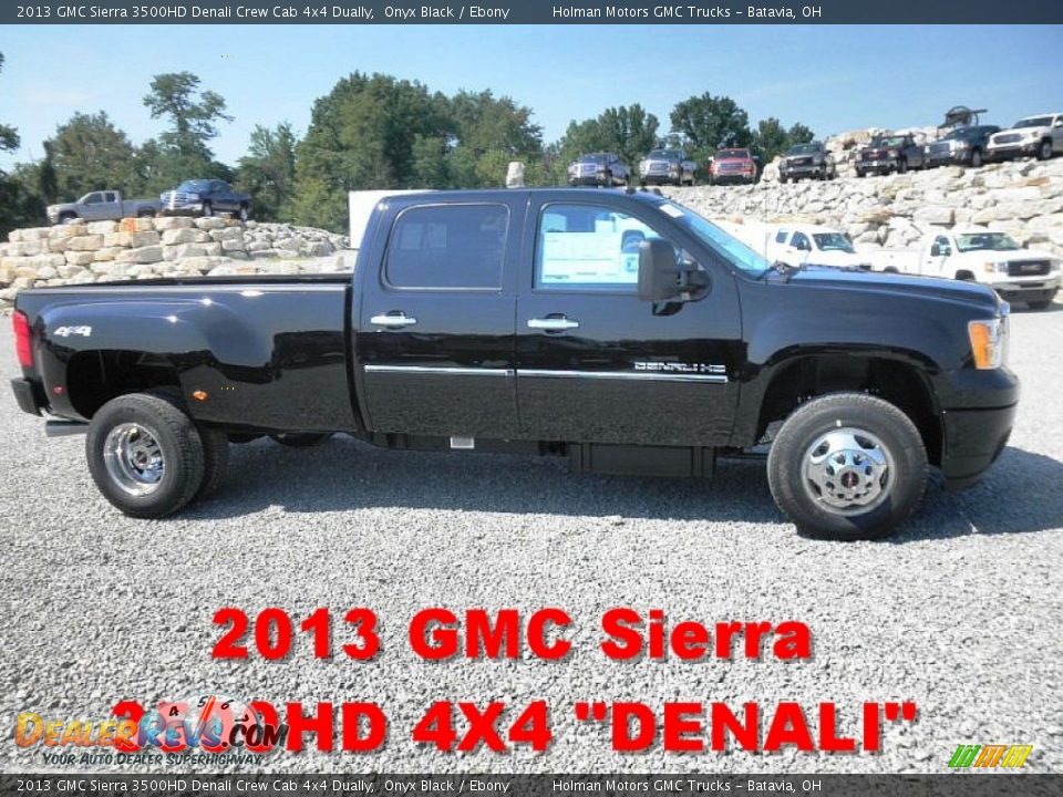 2013 GMC Sierra 3500HD Denali Crew Cab 4x4 Dually Onyx Black / Ebony Photo #1