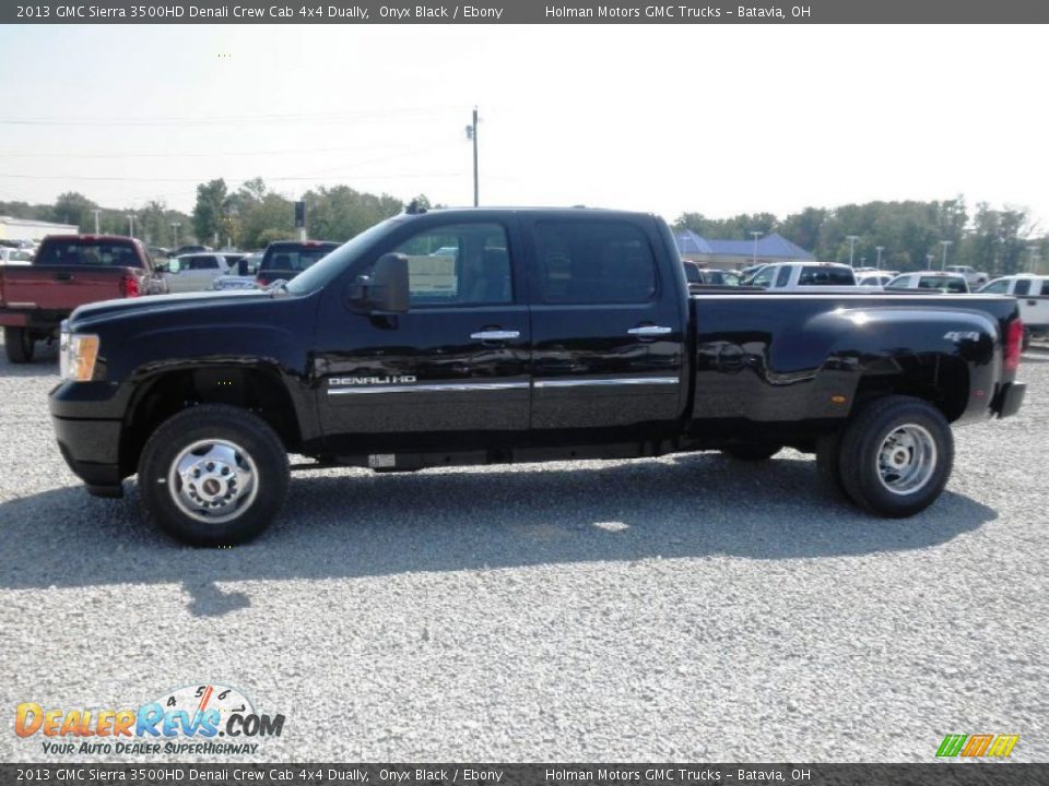 Onyx Black 2013 GMC Sierra 3500HD Denali Crew Cab 4x4 Dually Photo #4