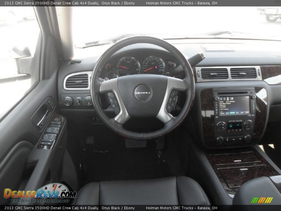 Dashboard of 2013 GMC Sierra 3500HD Denali Crew Cab 4x4 Dually Photo #16