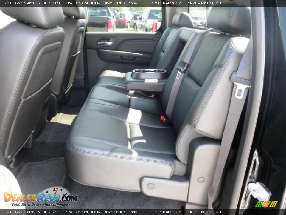 Rear Seat of 2013 GMC Sierra 3500HD Denali Crew Cab 4x4 Dually Photo #19