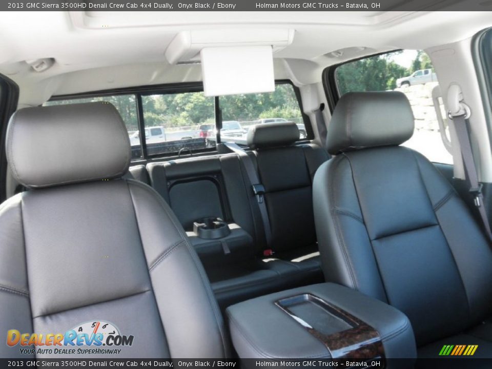 Ebony Interior - 2013 GMC Sierra 3500HD Denali Crew Cab 4x4 Dually Photo #25