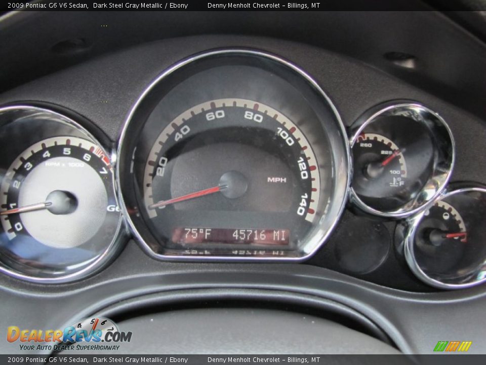2009 Pontiac G6 V6 Sedan Dark Steel Gray Metallic / Ebony Photo #10