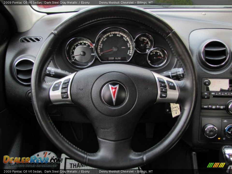 2009 Pontiac G6 V6 Sedan Dark Steel Gray Metallic / Ebony Photo #11